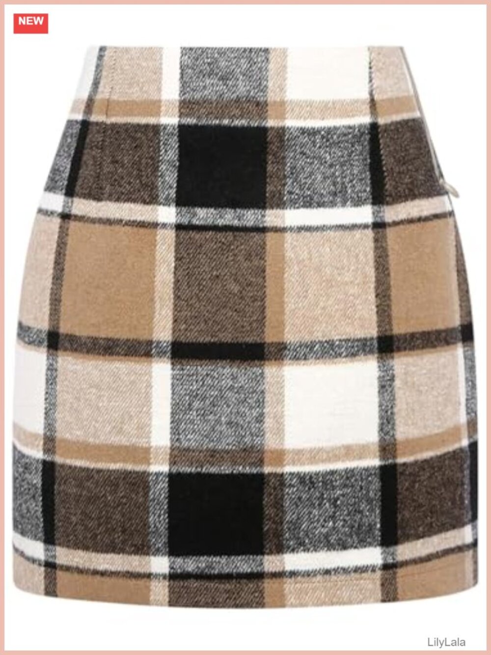 Plaid Mini Skirt High Waisted Pencil A Line Bodycon Slit Office Party Skirt
